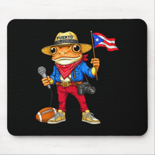 Puerto rico coqui frog street music football mouse pad