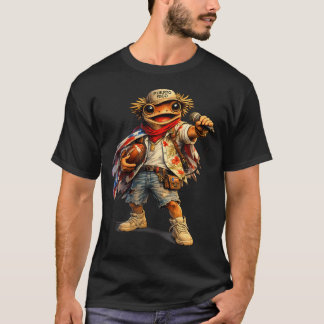 Puerto Rico Coqui Frog Street Music Football T-Shirt