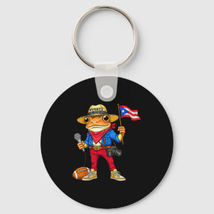 Puerto rico coqui frog street music footballPuerto Keychain