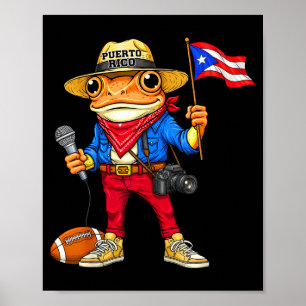 Puerto rico coqui frog street music footballPuerto Poster
