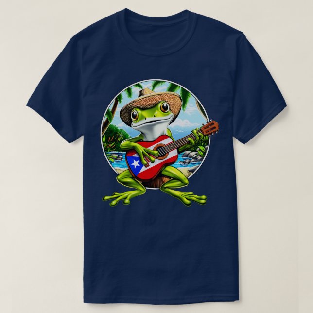 Puerto Rico Coqui Frog T-Shirt (Design Front)