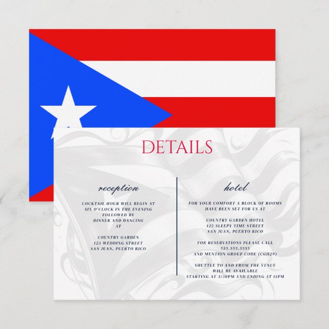 Puerto Rico Couple Enclosure Card (Front/Back)