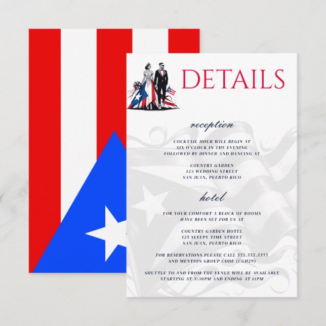 Puerto Rico Couple Enclosure Card (Front/Back)