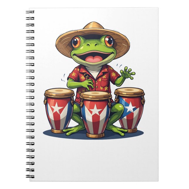Puerto Rico Culture Frog Notebook (Front)