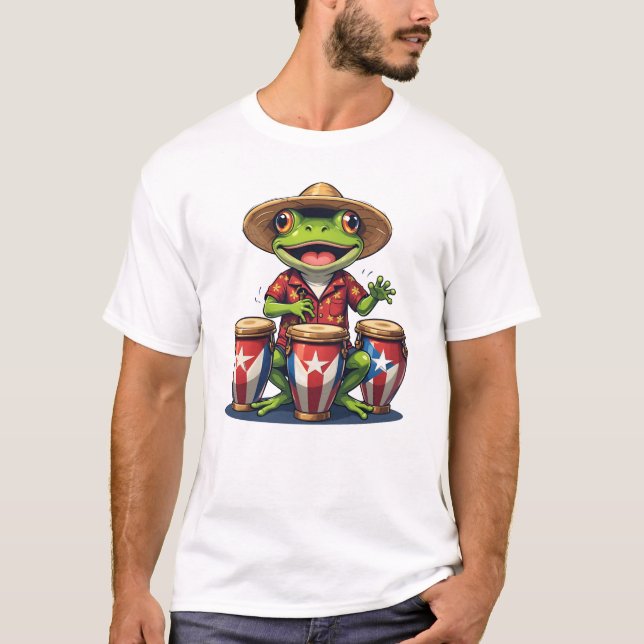 Puerto Rico Culture Frog T-Shirt (Front)