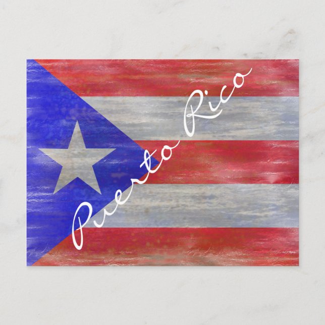 Puerto Rico distressed Puerto Rican flag Postcard (Front)