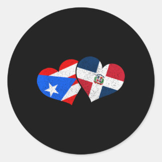 Puerto Rico Dominican Republic Pride Puerto Rican  Classic Round Sticker