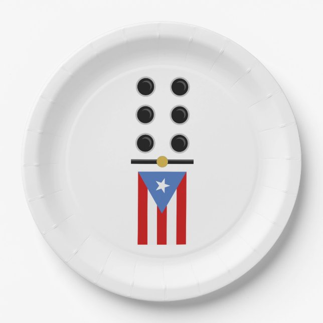 Puerto Rico Domino Paper Plate (Front)