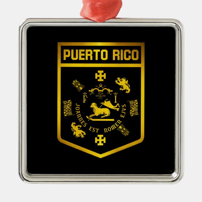 Puerto Rico Emblem Metal Ornament (Front)