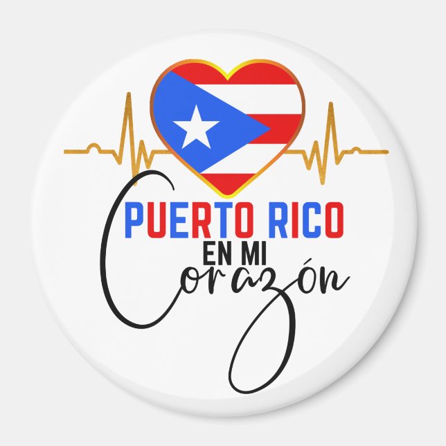 Puerto Rico en mi Corazon Puerto Rican Pride Magnet (Front)