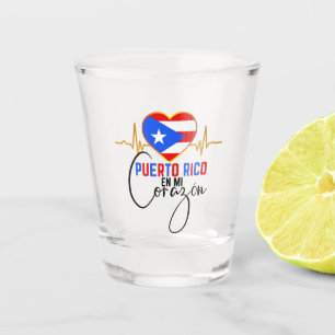 Puerto Rico en mi Corazon Puerto Rican Pride Shot Glass