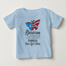 Puerto Rico Family Name Flag Butterfly Quote