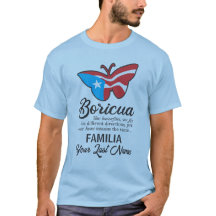 Puerto Rico Family Name Flag Butterfly Quote