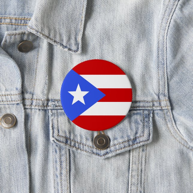 Puerto Rico flag 3 Inch Round Button (In Situ)