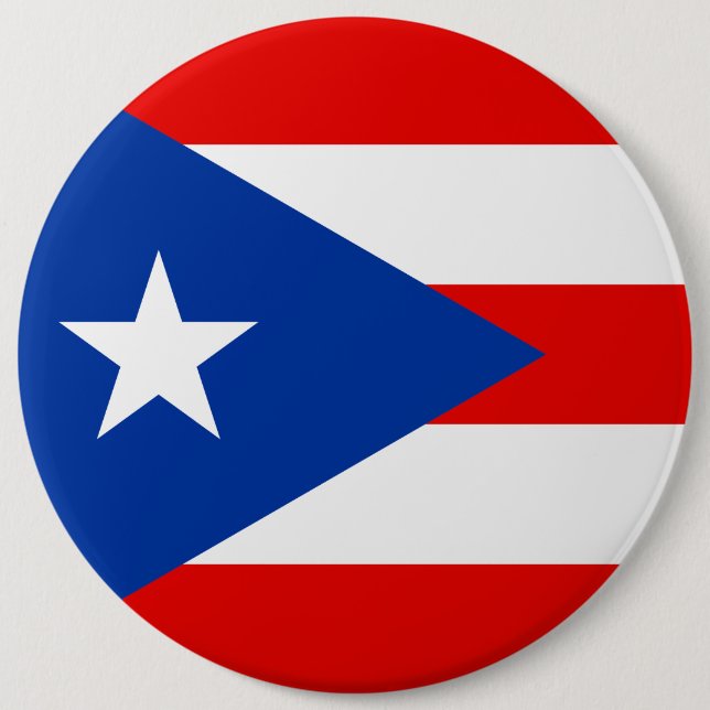 Puerto Rico flag 6 Inch Round Button (Front)