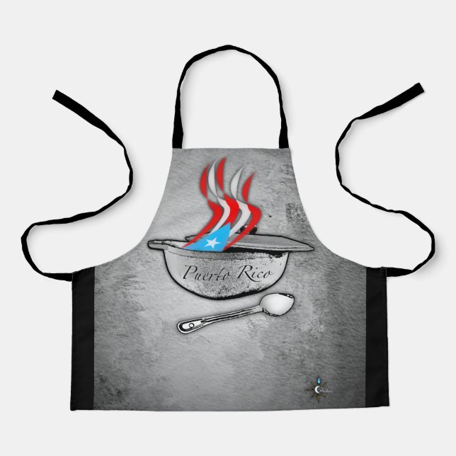 Puerto Rico Flag Aroma All Over Print Small Apron (Front)