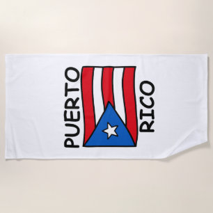 Puerto Rico flag Beach Towel