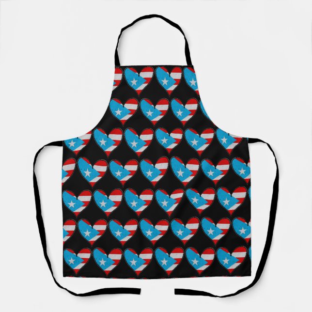 Puerto Rico Flag | Boricua Heart, Puerto Rican  Apron (Front)