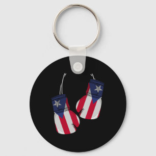 Puerto Rico Flag Boxing Gloves Boxer Boricua Patri Keychain