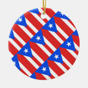 Puerto Rico Flag Ceramic Ornament