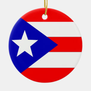 Puerto Rico Flag Ceramic Ornament