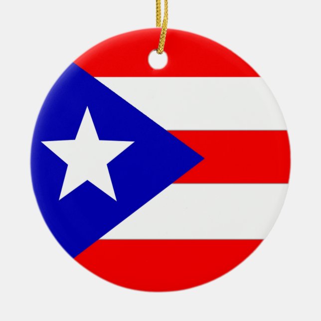 Puerto Rico Flag Ceramic Ornament (Front)
