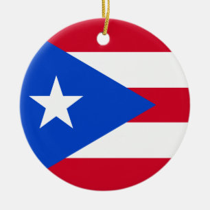 Puerto Rico Flag Ceramic Ornament