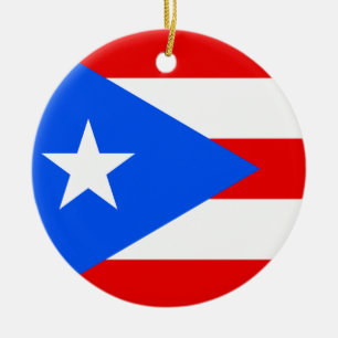 Puerto Rico Flag Ceramic Ornament