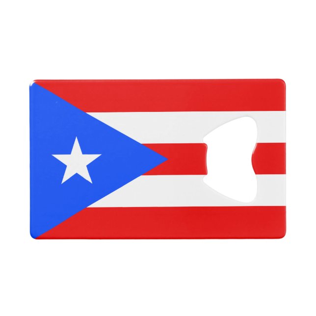 Puerto Rico Flag Credit Card Bottle Opener (Front (Horizontal))