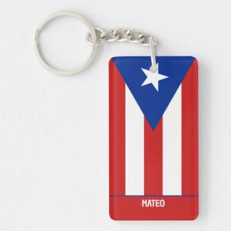 Puerto Rico Flag Custom Keychain