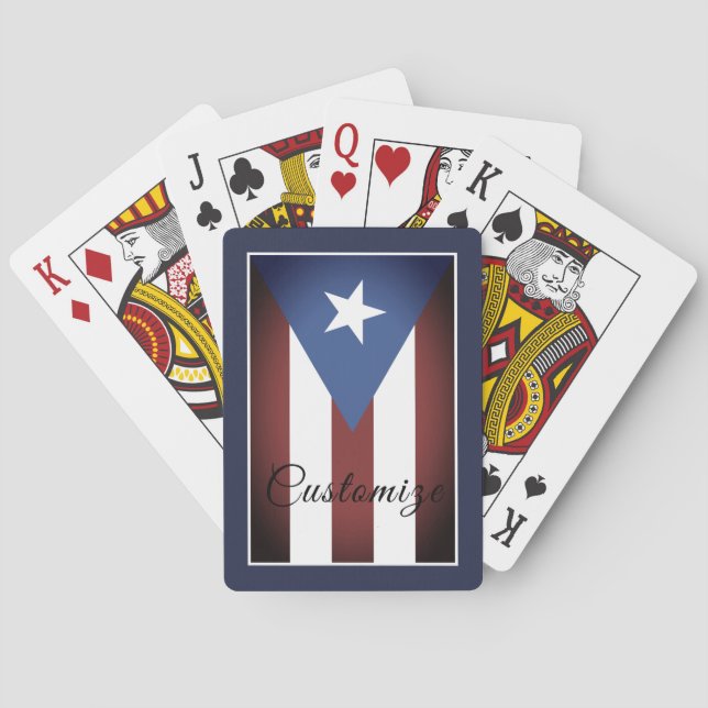 Puerto Rico flag custom playing cards gift idea (Back)