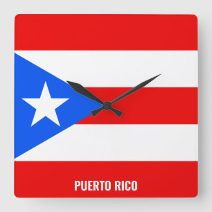 Puerto Rico Flag Dazzling Patriotic Square Wall Clock