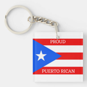 Puerto Rico Flag Design Keychain