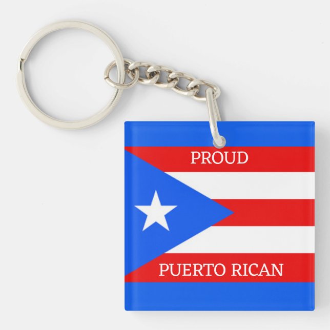 Puerto Rico Flag Design Keychain (Front)
