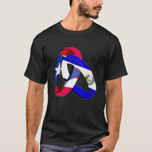 Puerto Rico Flag El Salvador Grown Ring Marriage W T-Shirt