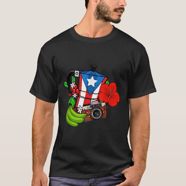Puerto Rico Flag Floral Frog Boricua Women Hispani T-Shirt (Front)
