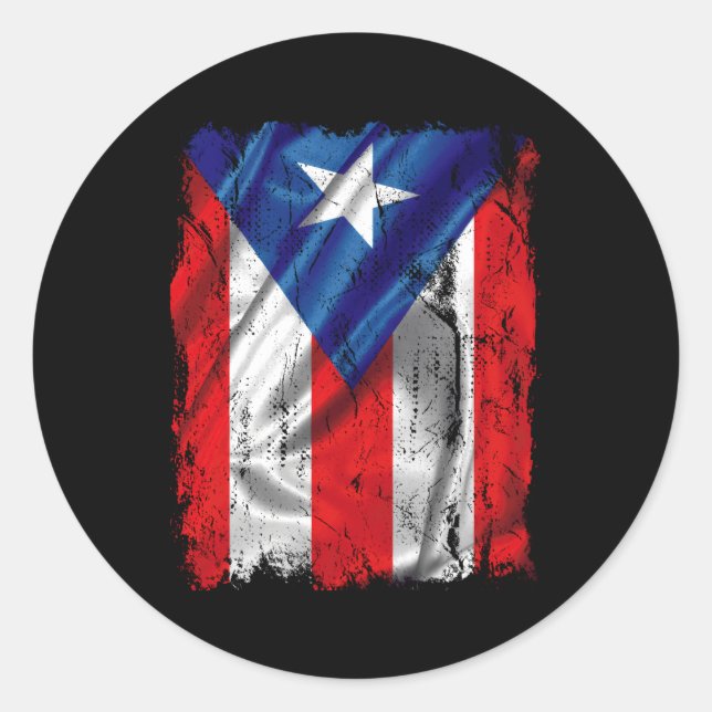 Puerto Rico Flag For And Family Classic Round Sticker (Front)