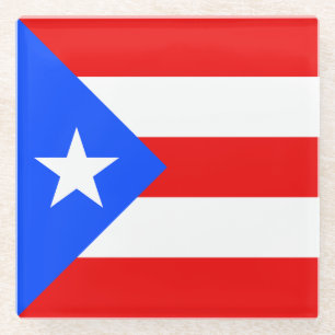 Puerto Rico Flag Glass Coaster