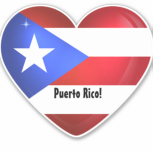 Puerto Rico Flag Heart  Car Decal