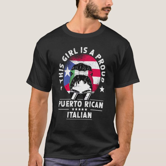Puerto Rico Flag Italy Grown Women Girl Pride T-Shirt (Front)