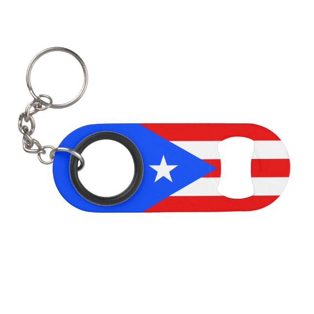 Puerto Rico Flag Keychain Bottle Opener (Front (Horizontal))