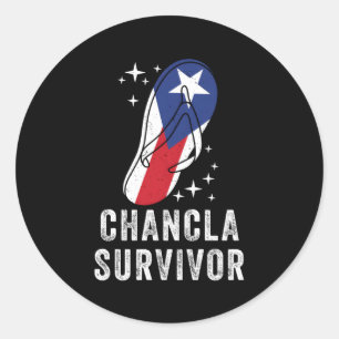 Puerto Rico Flag La Chancla Survivor Rican Hispani Classic Round Sticker