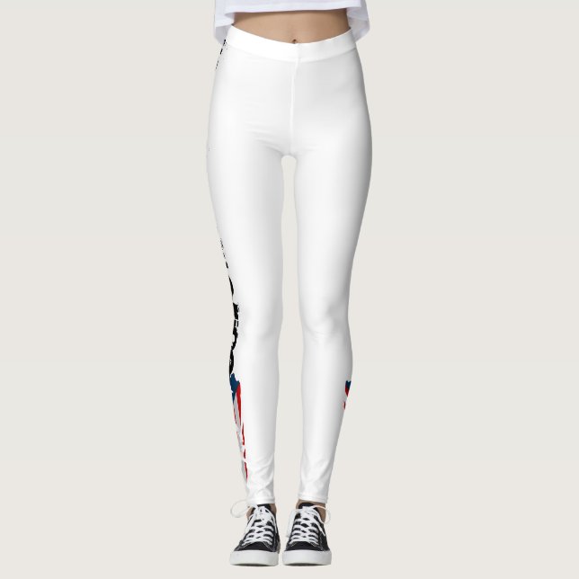 Puerto Rico flag leggings for workout sports & gym (Front)