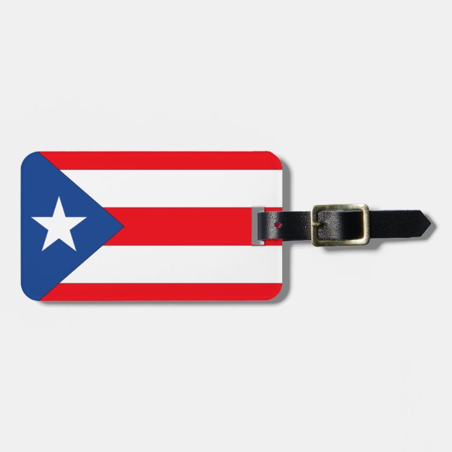 Puerto Rico Flag Luggage Tag (Front Horizontal)