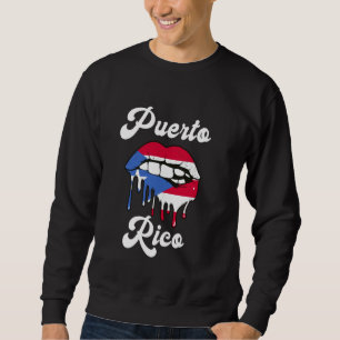 Puerto Rico Flag Melting Lips Puerto Rican Boricua Sweatshirt