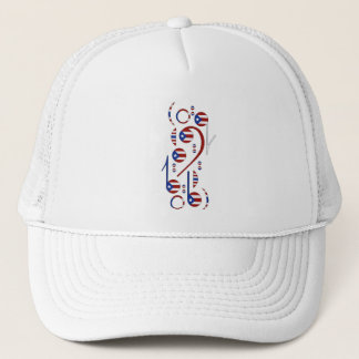 Puerto Rico Flag Music Notes Trucker Hat