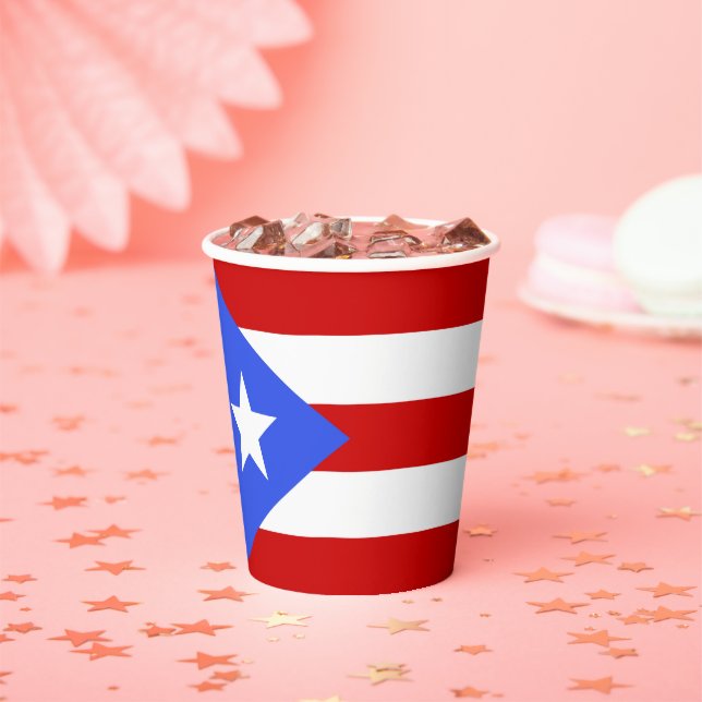 Puerto Rico flag Paper Cups (Insitu)