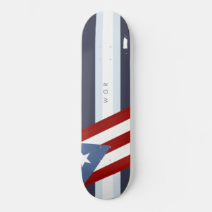 Puerto Rico Flag Personalized Skateboard