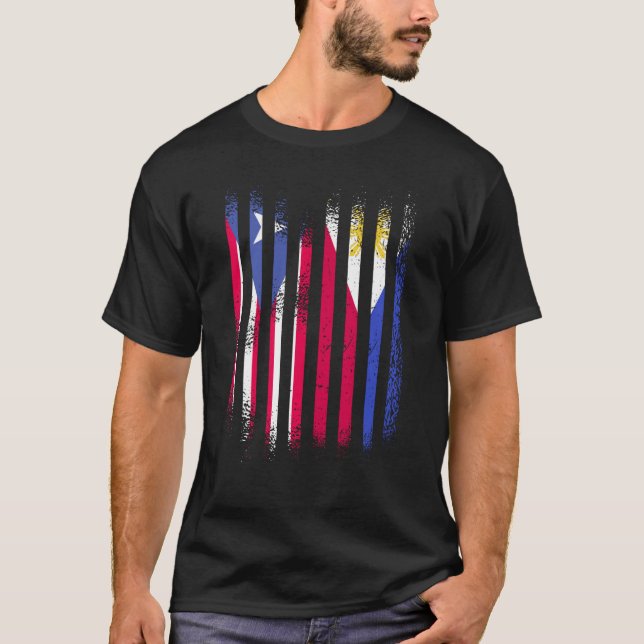 Puerto Rico Flag Philippines Grown Country Flags S T-Shirt (Front)