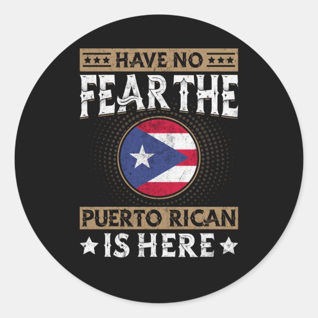 Puerto Rico Flag Proud Puerto Ricans Classic Round Sticker (Front)